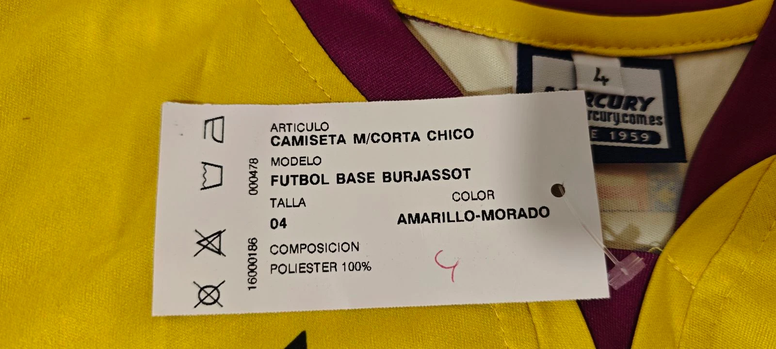 Camiseta do Burjassot CF. Tamanho 4 anos. – photo 2